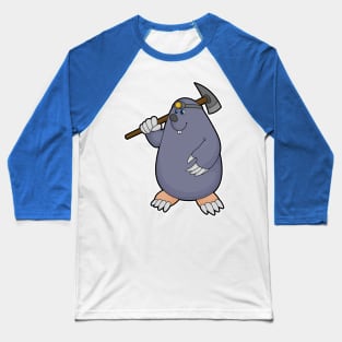 Mole as Farmer with Pickaxe & Spotlight Baseball T-Shirt